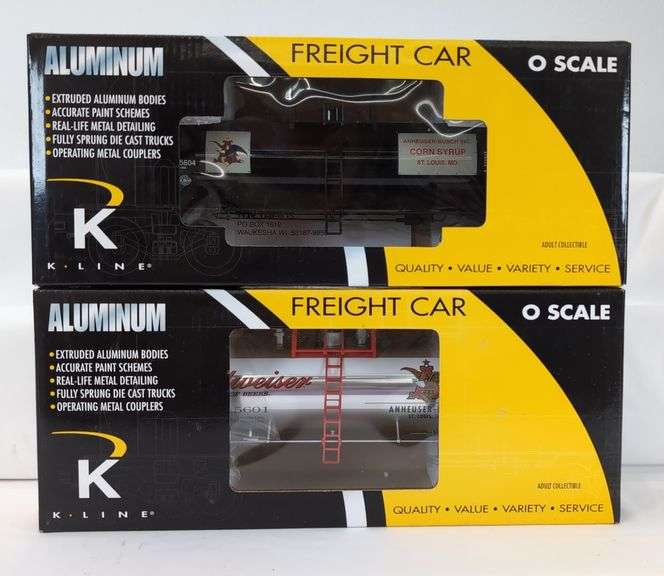 Modern Era K-Line O Gauge Anheuser Busch freight cars 8 total in box