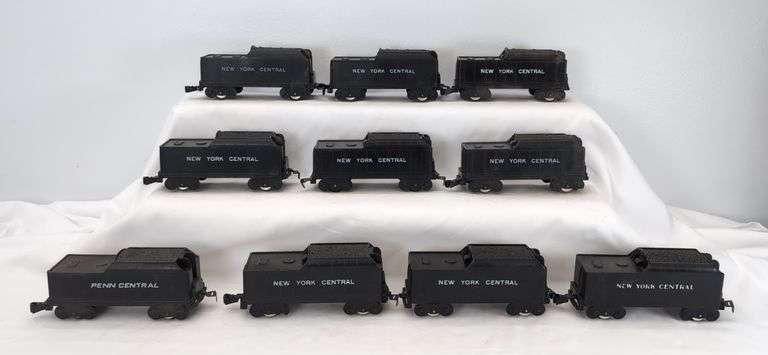Marx O Gauge Tenders: New York Central, Penn Central, Santa Fe nineteen total