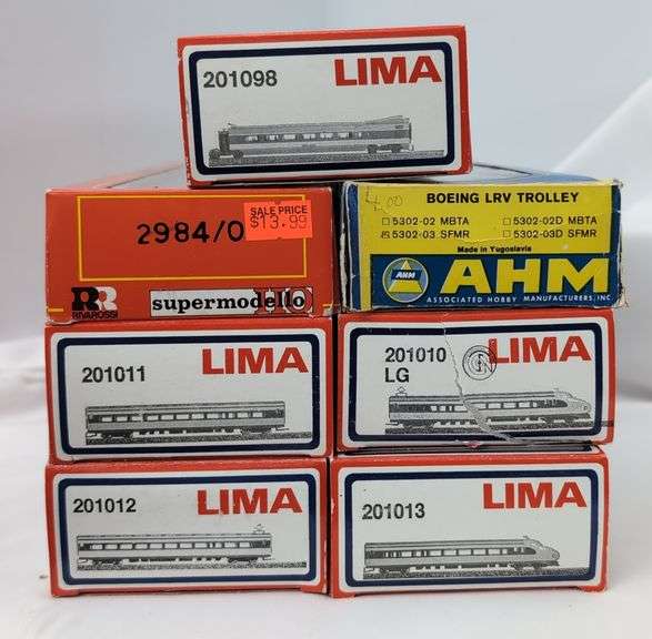 Lima, Rivarossi, AHM HO passenger trains American European in box