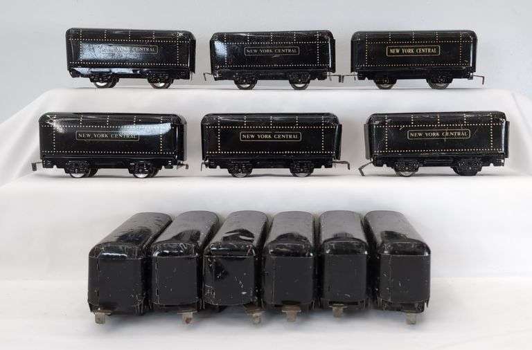 Lot of 12 Marx O Gauge lithographed tinplate streamline New York Central Train steam locomotive tenders image