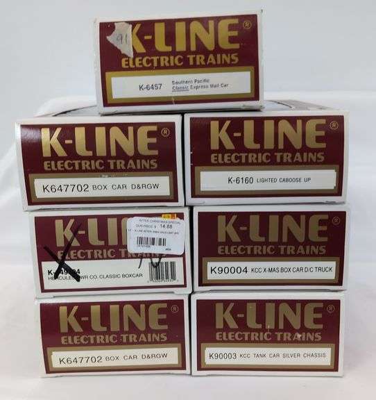 Modern Era K-Line O Gauge K-6457, K90004, K90003, two K647702, K649304, K6160 Mint in box