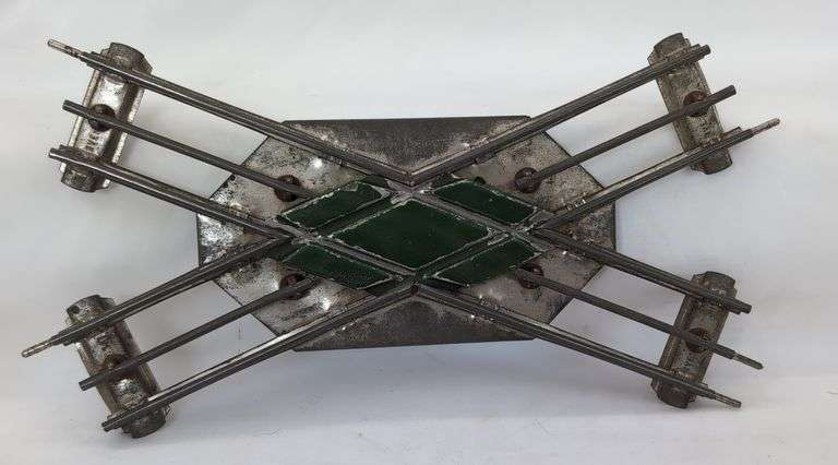 Early Ives O Gauge three rail electric manual switches crossovers red fibre insulators