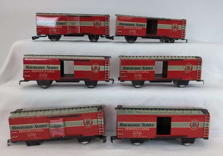 Marx O Gauge 4 wheel 1427 PRR box car 80982 Wabash gondola six of each