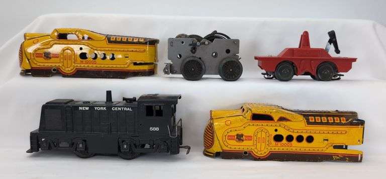 Marx O Gauge Union Pacific M 10005 UP shells, 588 New York Central diesel switcher, handcar, MORE