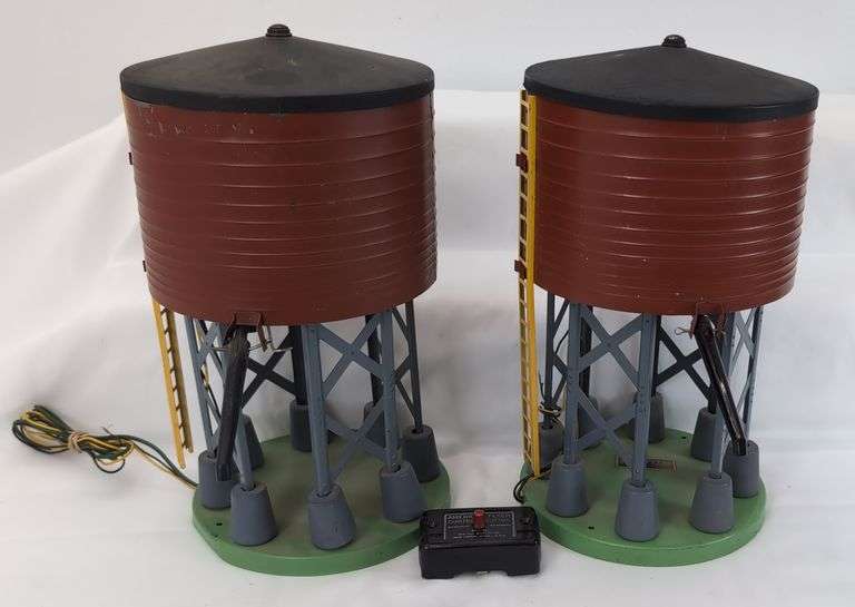 Postwar American Flyer S Gauge operating water towers, control button