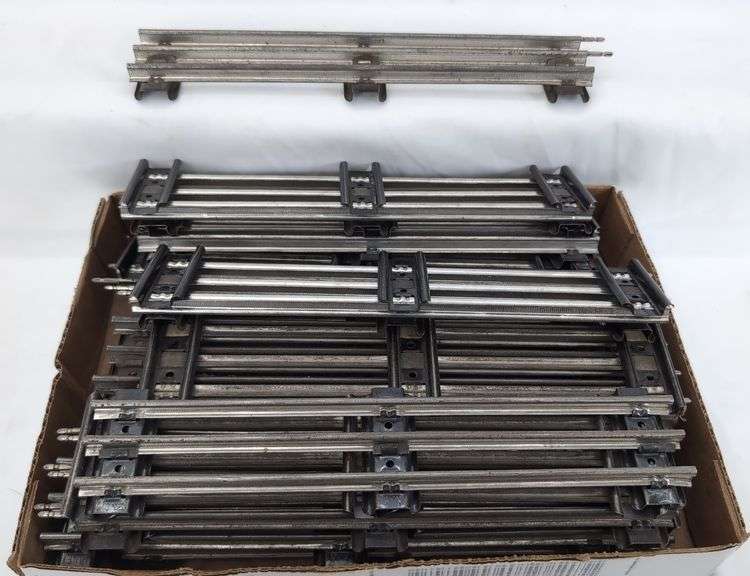 Large Lot of Postwar Lionel standard O Gauge straight (24) and curved (29) shiny rail track