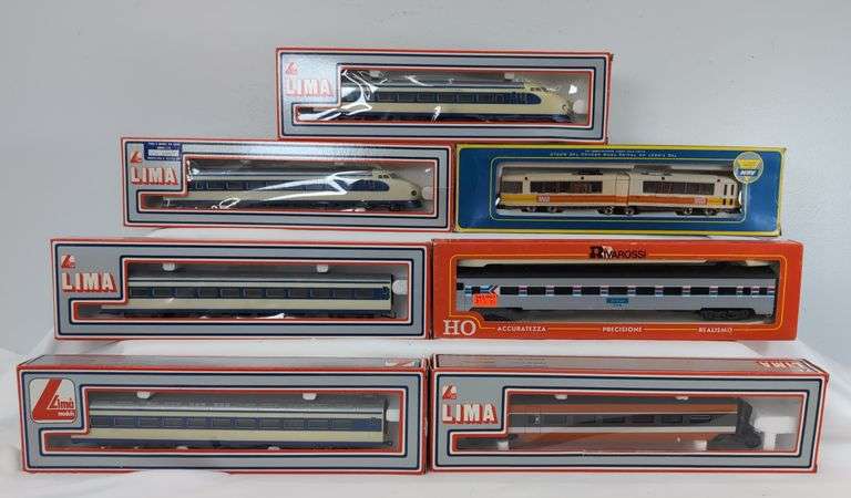 Lima, Rivarossi, AHM HO passenger trains American European in box