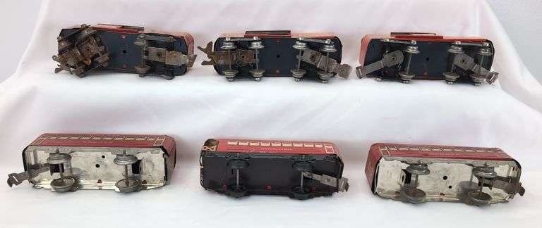 Lot of 15 Marx O Gauge red Bogota, Montclair, Observation, 547 REA, USM-1953 passenger trains