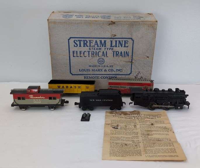 Two Louis Marx & Co. Stream Line Steam Type Electrical Train Sets 4822 and 5610 in box