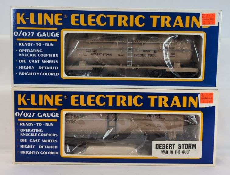 Modern Era K-Line O Gauge Desert Storm K-6644, two K-6652, two K-5134, K6335, K-5417 Mint in box