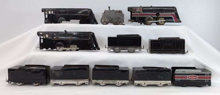 Wynadotte lithographed tinplate O Gauge windup steam 970 locomotives 3689 tenders