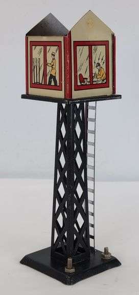 Marx O Gauge Tinplate Train Signals, Lamp Posts, Crossing Gates, Switch Tower, more