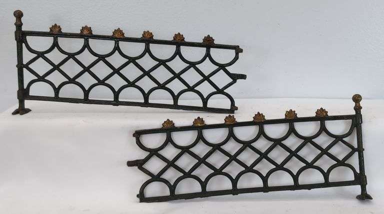 Early Prewar Standard Gauge Cast Iron Toy Train Layout Fence and Gate Sections