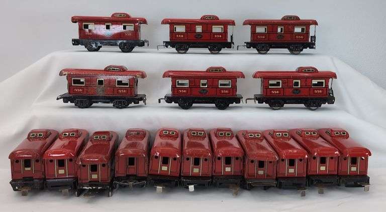 Lot of (17) Marx O Gauge NYC Caboose 556, NYC Caboose 694 variations