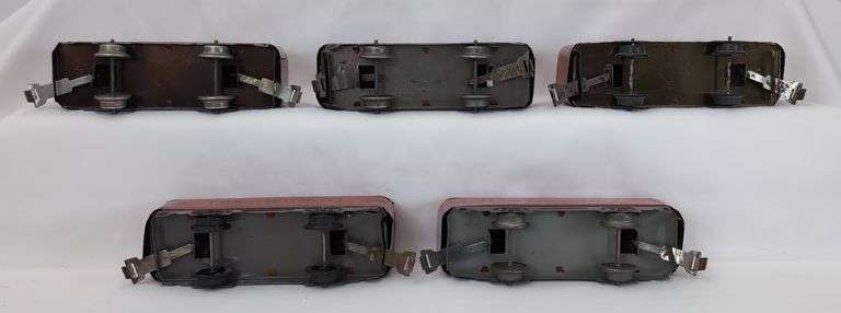 Marx O Gauge lot of 5 New York Central red streamline steam locomotive tenders