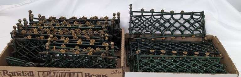 Early Prewar Standard Gauge Cast Iron Toy Train Layout Fence and Gate Sections image