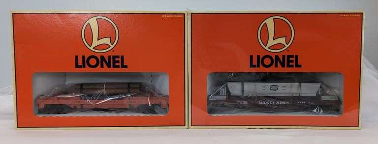 Modern Era Lionel O Gauge Operating Log Dumpcar LRRC 99 19473 Midget Mines Car 16749 in Boxes image