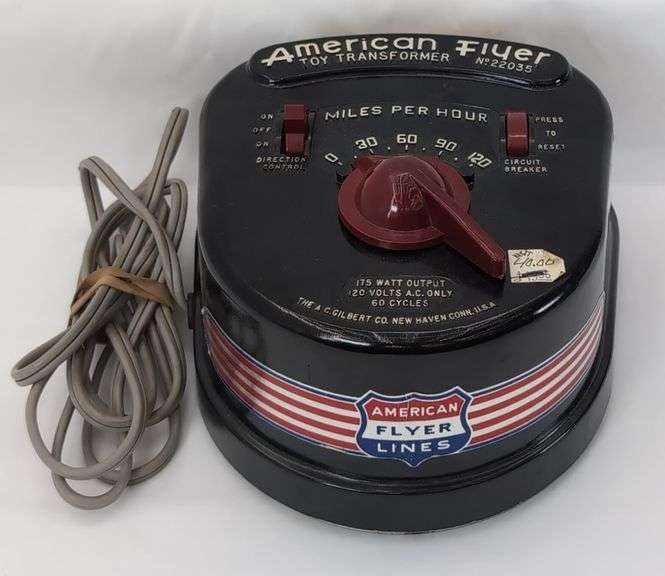 Postwar American Flyer Toy Transformer No. 22035 175 watts original cord