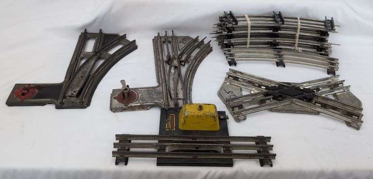 Prewar American Flyer O Gauge 2 and 3 Rail Train Track, Crossover, Switches, Uncoupler Lot image