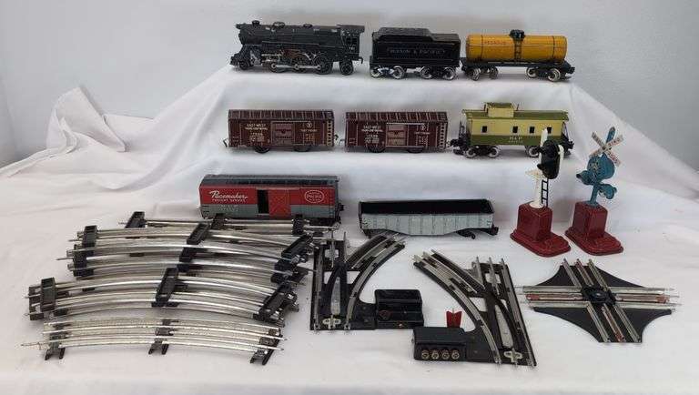 Sakai O Gauge Hudson & Pacific steam locomotive and tender, box, gondola, tank, caboose, accessories image