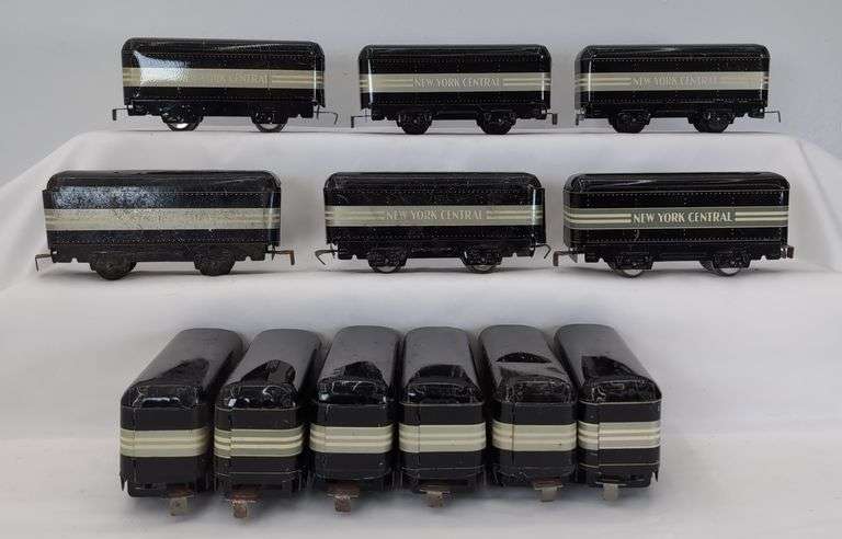 Lot of 12 Marx O Gauge lithographed tinplate streamline New York Central steam locomotive tenders image