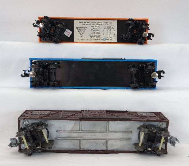 Postwar AMT/KMT O Gauge box and stock cars plus others some in box Newbraugh Brothers Toys
