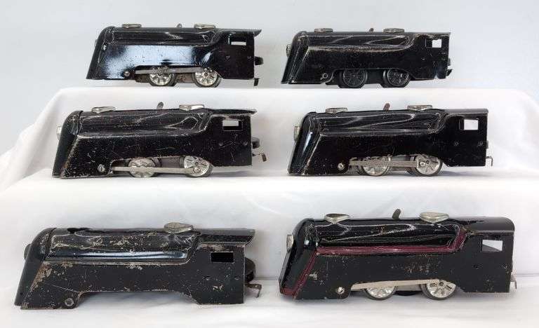 Marx O Gauge key wind Commodore Vanderbilt style locos, lot of six