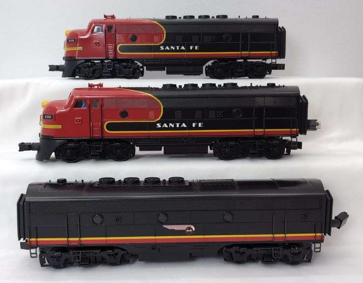 Modern Era K-Line O Gauge Santa Fe 2333, B-unit, 2335 diesel A-B-A locomotive units image