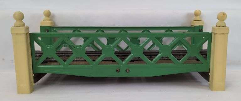 Prewar Lionel O Gauge bridge with spans gravel roadbed variation