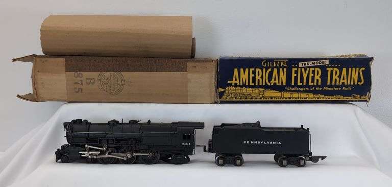 Prewar American Flyer O Gauge 572 UP repainted as Pennsylvania 561 Train Set with Boxes image