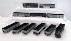 Lot of 11 Marx O Gauge B&O, NYC&StL, C&O gondolas with variations