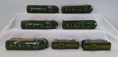 Marx O Gauge Five Seaboard 4000 diesel A units, two 956 Seaboard Air Lines caboose