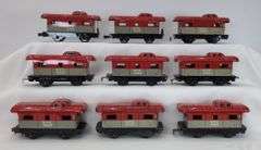 Lot of 19 Marx O Gauge lithographed tinplate Caboose - 984 Union Pacific & 20102 NYC