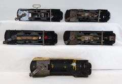 Lot of 5 Marx O Gauge NYC Commodore Vanderbilt electric and key wind steam locomotives