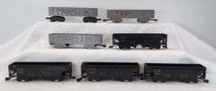 Lot of 27 Marx O Gauge tank, box, flat, hopper, gondola, searchlight cars