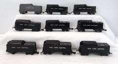 Marx O Gauge Tenders: New York Central, Penn Central, Santa Fe nineteen total