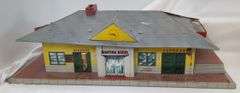 Vintage Lithographed Tinplate Sheet Metal Cardstock Train Station Buildings Marx Skyline