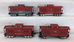 Lot of 11 Marx O Gauge lithographed tinplate Cabooses - 20102 NYC & 92812 Reading Lines