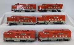 Marx O Gauge Southern Pacific 6000 diesel locomotive A units 4 powered 4 dummy 2 shells