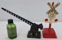 Marx O Gauge Train Accessories Crossing Signal, Crossing Gates, Signs, Telephone Poles, and More