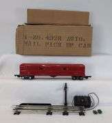 Prewar American Flyer Lines O Gauge 492R Auto Mail Pick Up Car in Box, Track & Accessories