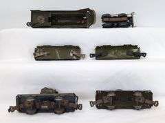 Marx O Gauge 500 Army Supply Train loco, cannon, searchlight, flat cars