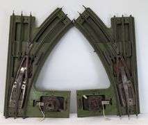 Two pair prewar Lionel Standard Gauge 210 manual control turnout switches