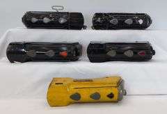 Lot of 5 Marx O Gauge NYC Commodore Vanderbilt electric and key wind steam locomotives