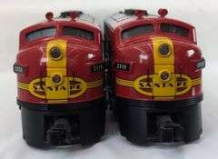Modern Era K-Line O Gauge Santa Fe 2333, B-unit, 2335 diesel A-B-A locomotive units