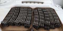 Large lot of Postwar Lionel O72 gauge curved (108) straight (24) track, 721 illuminated O72 switches in box
