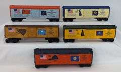 Modern Era Lionel O Gauge 7600 Frisco diesel loco, 7600 caboose, thirteen boxcars