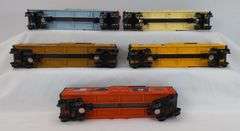 Modern Era Lionel O Gauge 7600 Frisco diesel loco, 7600 caboose, thirteen boxcars