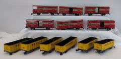 Marx O Gauge 4 wheel 1427 PRR box car 80982 Wabash gondola six of each