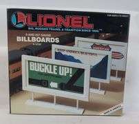 Modern Era Lionel O Gauge Train Accessories Lot RC Switches 5121 5122, Bridge 12894, Billboards 12707, Lights 14071 Mint in box